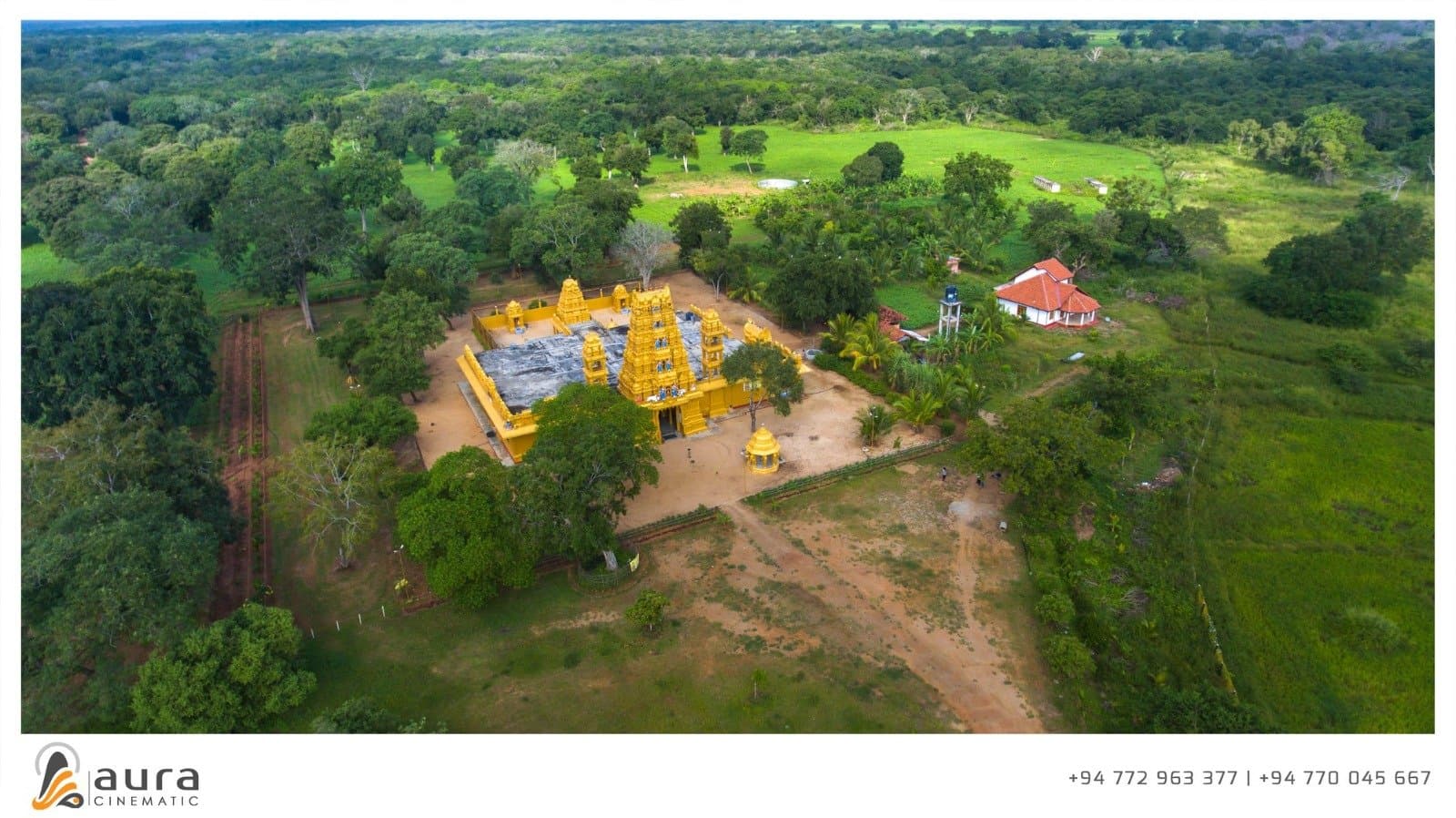 Aerial view of the temple from behind
